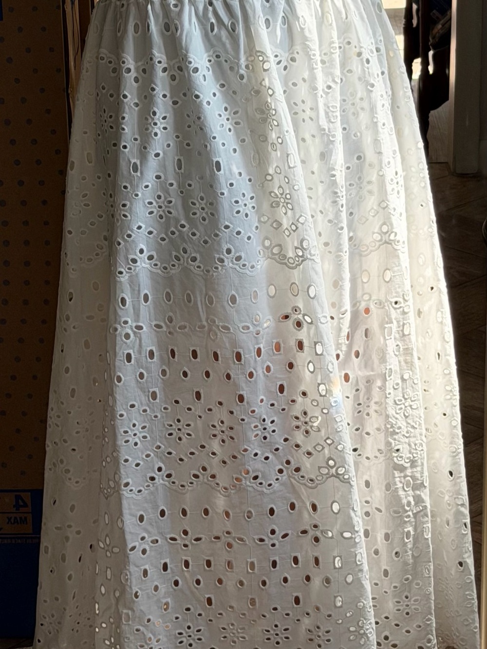 H&M White Eyelet Maxi Skirt